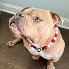 Load image into Gallery viewer, š§ 20" Slip On (Black O-Ring) Candy Cane Glam Bead Collar - PRE-MADE/FINAL SALE
