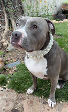 Load image into Gallery viewer, Classic White Pearl Triplo Acrylic Bead Collar