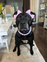 Load image into Gallery viewer, š§ 15" Slip On (Rose Gold O-Ring) Pink Glitter ⨠Resin Bead Collar - PRE-MADE/FINAL SALE