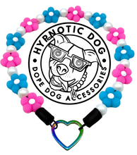 Load image into Gallery viewer, š¼ Pink & Blue Glow Daisies š¼ Silicone Bead Collar