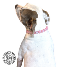 Load image into Gallery viewer, š§ 15" Slip On (Rose Gold O-Ring) Pink Glitter ⨠Resin Bead Collar - PRE-MADE/FINAL SALE
