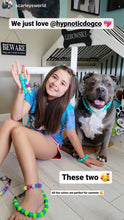 Load image into Gallery viewer, Neon Turquoise Acrylic Bead Collar