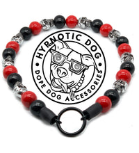 Load image into Gallery viewer, Red & Black Skull Bead Collar