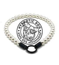 Load image into Gallery viewer, š§ 19" Slip On (Black O-Ring) Mini White Pearl Bead Collar - PRE-MADE/FINAL SALE