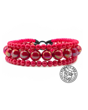 Load image into Gallery viewer, Lunar Red Triplo Acrylic Bead Collar