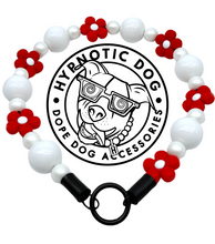 Load image into Gallery viewer, Red & White Daisies (Jumbo) Glam Bead Collar