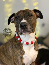 Load image into Gallery viewer, š§ 20" Slip On (Black O-Ring) Candy Cane Glam Bead Collar - PRE-MADE/FINAL SALE