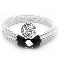 Load image into Gallery viewer, XS White Pearl Triplo Acrylic Bead Collar
