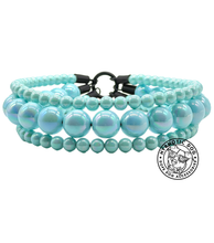 Load image into Gallery viewer, Sky Blue Rain Triplo Acrylic Bead Collar