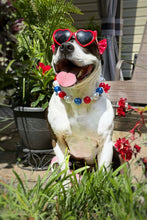 Load image into Gallery viewer, Chunky Red, White, &amp; Blue Pearls [with Dividers] Acrylic Bead Collar