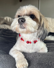 Load image into Gallery viewer, Red Snowflake MINI Glam Collar [Small Dog/Cat Bead Collar]