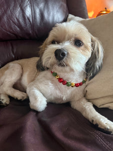Jingle Bell Rock MINI Glam Collar [Small Dog/Cat Bead Collar]