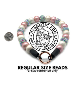 🟧 18" Slip On (Black O-Ring) Christmas Frost Bead Collar - PRE-MADE/FINAL SALE