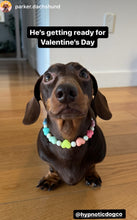 Load image into Gallery viewer, Pastel Rainbow Hearts Bead Collar