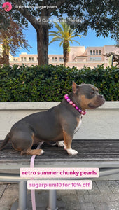 Chunky Pink Horizon Pearls Acrylic Bead Collar