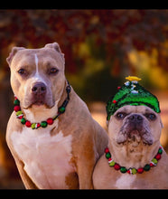 Load image into Gallery viewer, 🟧 19&quot; Slip On (Black O-Ring) Grinchmas 🎄 Bead Collar - PRE-MADE/FINAL SALE