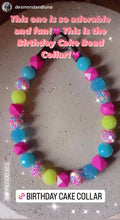 Load image into Gallery viewer, Birthday Cake 🎂💗🩵💛 Bead Collar