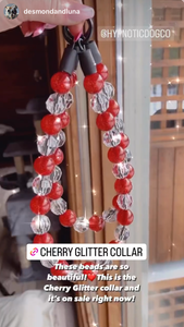 Cherry Glitter Acrylic Bead Collar