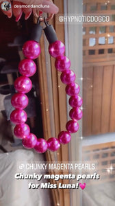 Chunky Magenta Pearls Acrylic Bead Collar