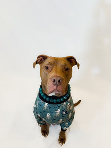 Teal Swirl Acrylic Bead Collar