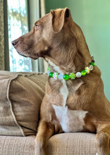 Load image into Gallery viewer, 🟧 21&quot; Slip On (Rose Gold O-Ring) Shamrock Acrylic Bead Collar - PRE-MADE/FINAL SALE