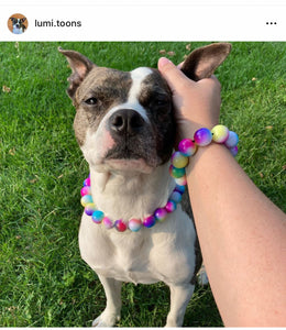 Rainbow Tie Dye Acrylic Bead Collar