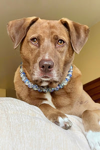 Blue Twist Glow Bead Collar