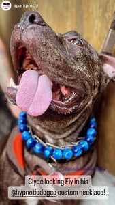 Nebula Blue Resin Bead Collar