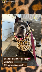 Pink Ombre Leopard Bead Collar