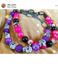 Load image into Gallery viewer, Magenta Sugar Skull Bead Collar