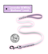 Load image into Gallery viewer, Lavender &amp; White Biothane Leash ◻️