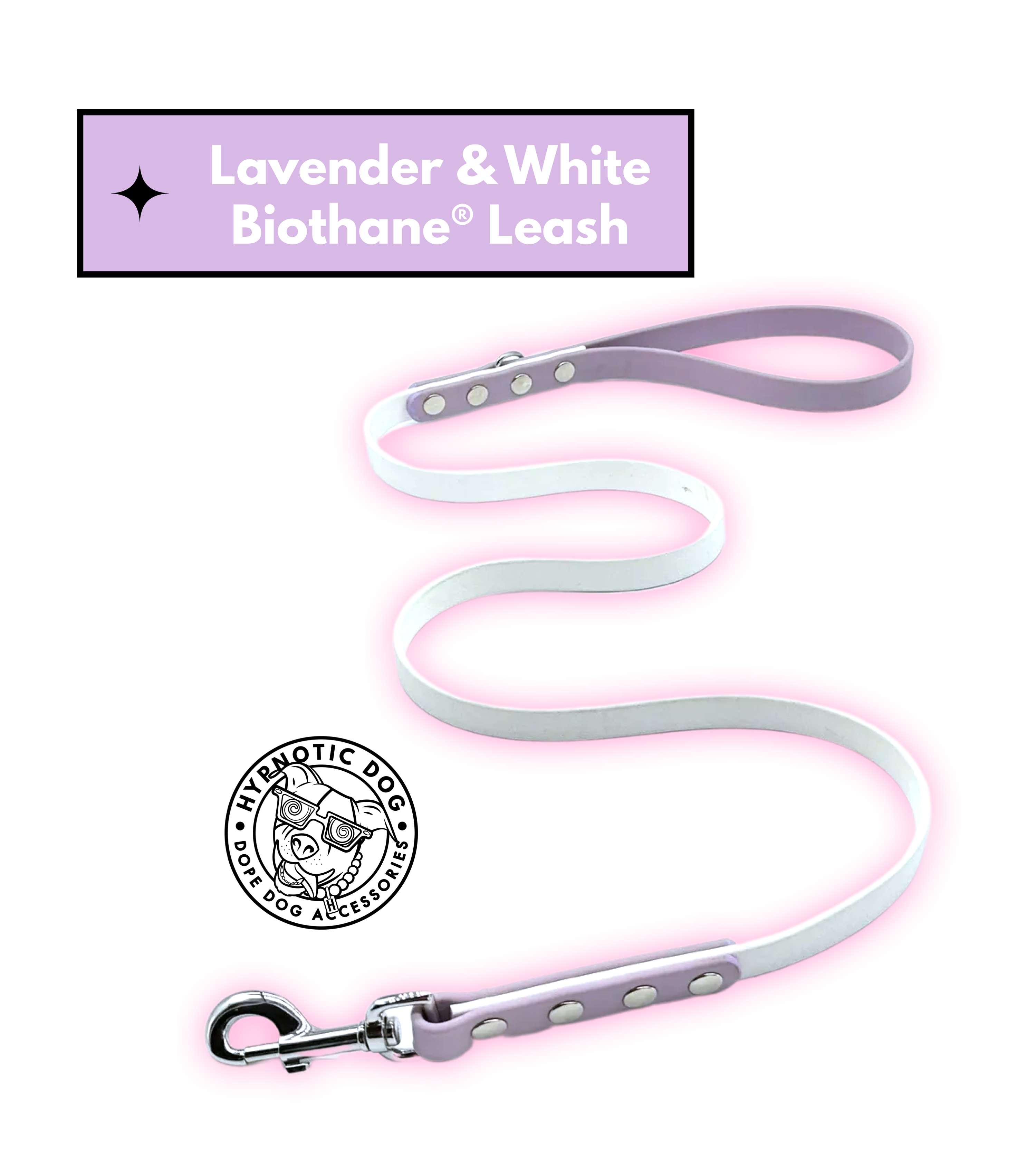 Lavender & White Biothane Leash ◻️ – Hypnotic Dog