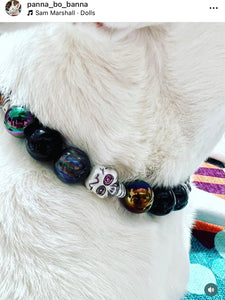 🟧 14.5" Slip On (Black O-Ring) Haunted Nights Bead Collar - PRE-MADE/FINAL SALE