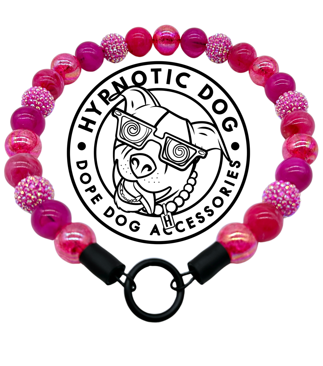 Magenta Glitz Bead Collar