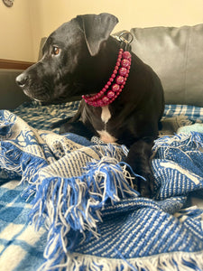 Magenta Rain Triplo Acrylic Bead Collar