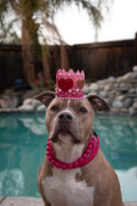 Raspberry Jelly Triplo Acrylic Bead Collar