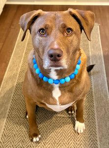 Blue Ombre Silicone Bead Collar