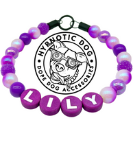 Load image into Gallery viewer, PERSONALIZED Purple Glitter Supernova Bead Collar