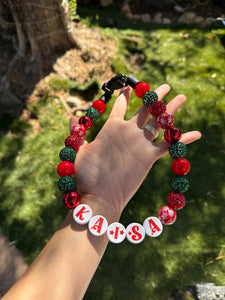 Add-on Only: Christmas Festive Red Personalized Alphabet Letter Beads (Custom Names)