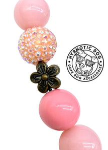 🟧 19" Slip On (Black O-Ring) Peach Blossom 🌸 Bead Collar - PRE-MADE/FINAL SALE
