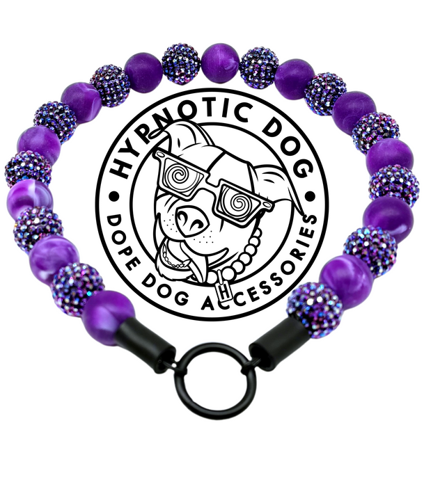 Purple Nebula Resin Glam Bead Collar