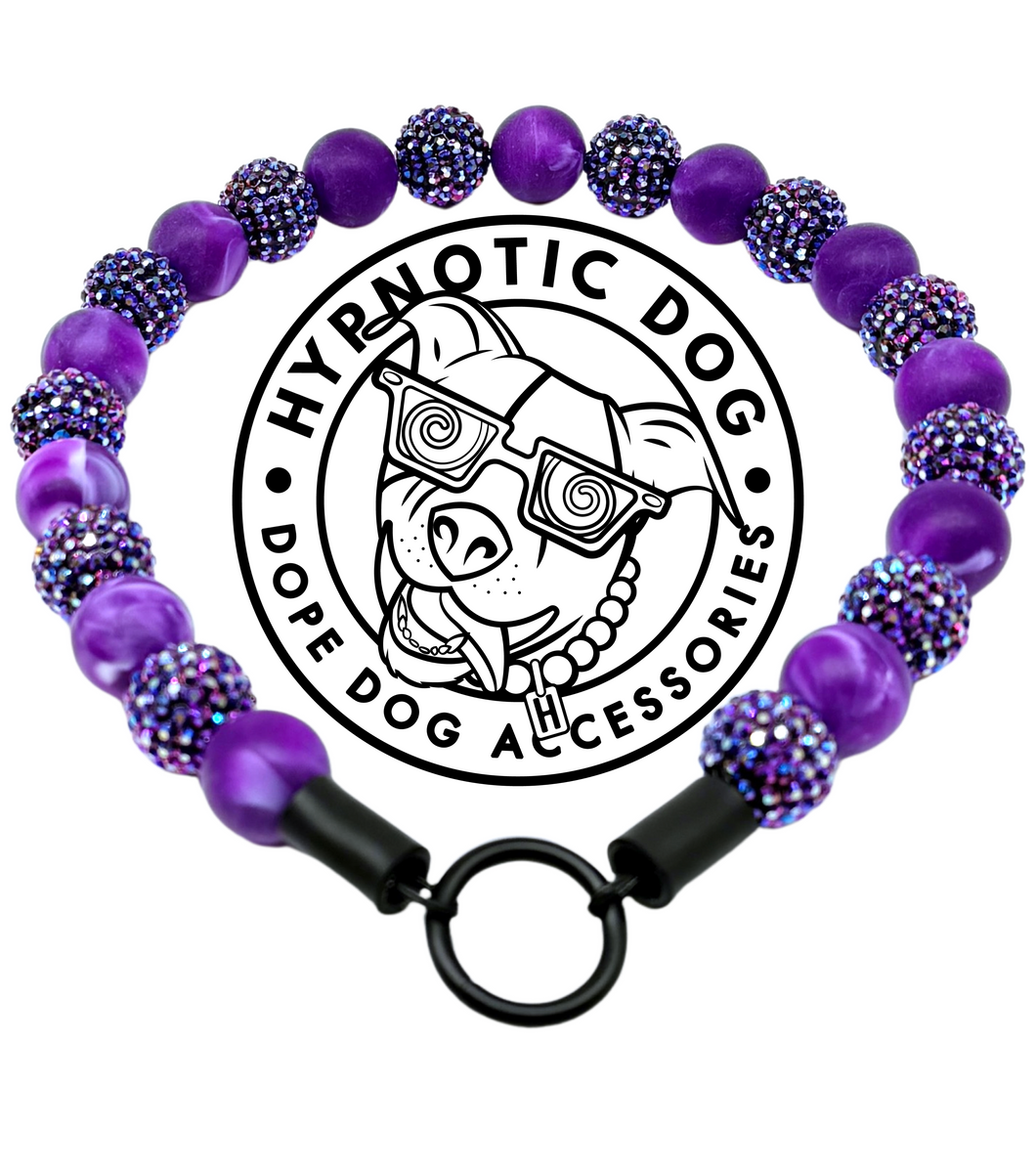 Purple Nebula Resin Glam Bead Collar