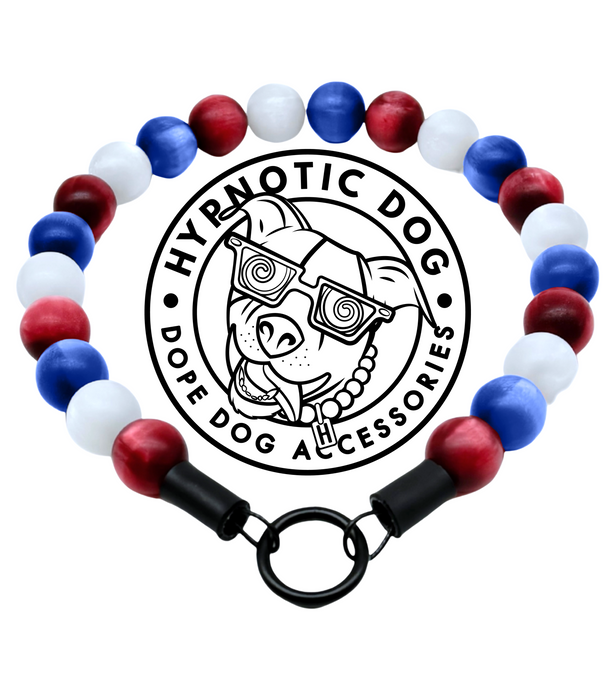 Red, White, & Blue Resin Bead Collar