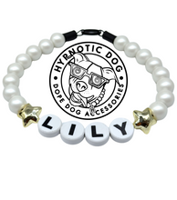 Load image into Gallery viewer, PERSONALIZED White Matte &amp; Gold Stars ⭐️ Bead Collar