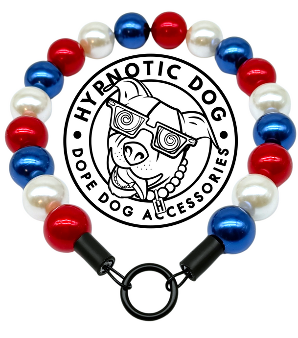 Chunky Red, White, & Blue Pearls Acrylic Bead Collar