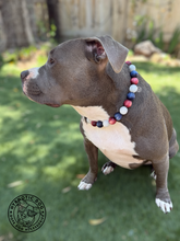 Load image into Gallery viewer, Red, White, &amp; Blue Resin Bead Collar
