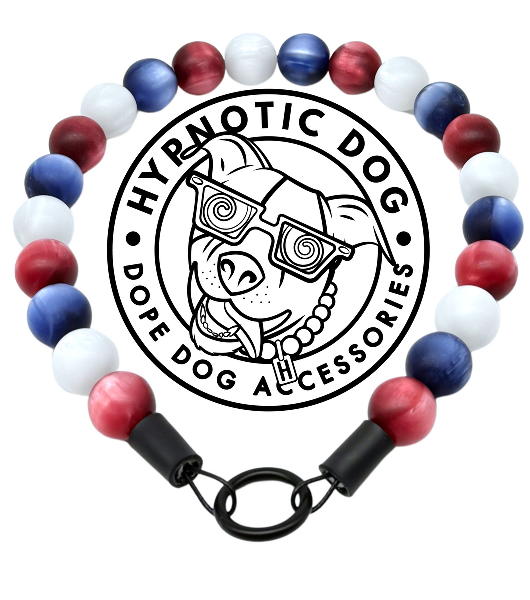 Red, White, & Blue Resin Bead Collar
