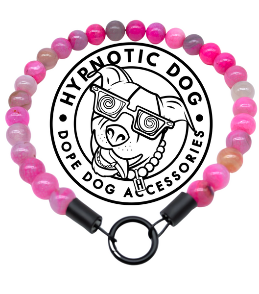 Bubblegum Pink Agate Semi-precious Gem Bead Collar [Decorative