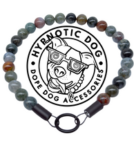 Load image into Gallery viewer, Pine Green Agate Semi-precious Gem Bead Collar [Decorative Only]