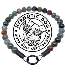 Pine Green Agate Semi-precious Gem Bead Collar [Decorative Only]